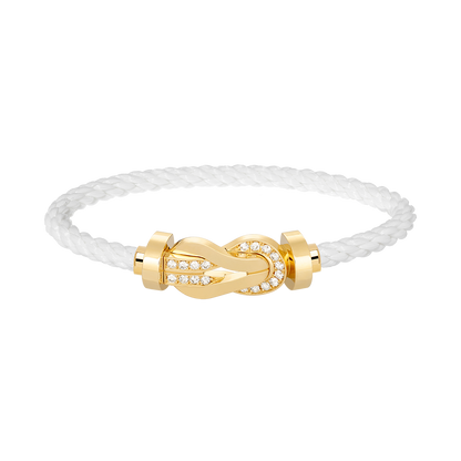[Solara Jewelry]CHANCE LARGE 8 FIGURE BUCKLE HALF DIAMOND BRACELET GOLD