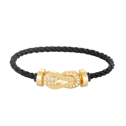 [Solara Jewelry]CHANCE LARGE 8 FIGURE BUCKLE HALF DIAMOND BRACELET GOLD
