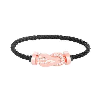 [Solara Jewelry]CHANCE LARGE 8 FIGURE BUCKLE HALF DIAMOND BRACELET ROSE GOLD