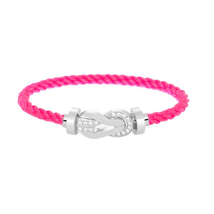 [Solara Jewelry]CHANCE LARGE 8 FIGURE BUCKLE HALF DIAMOND BRACELET SILVER