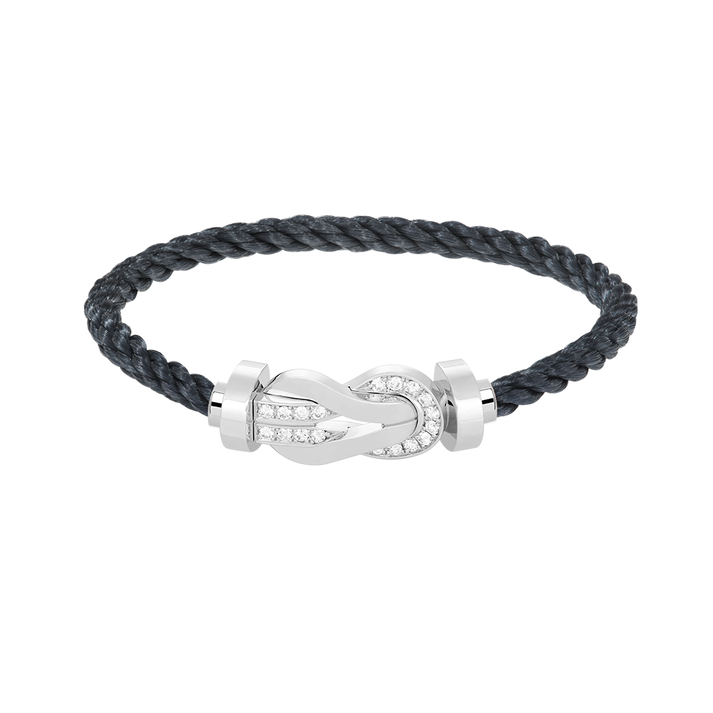 [Solara Jewelry]CHANCE LARGE 8 FIGURE BUCKLE HALF DIAMOND BRACELET SILVER