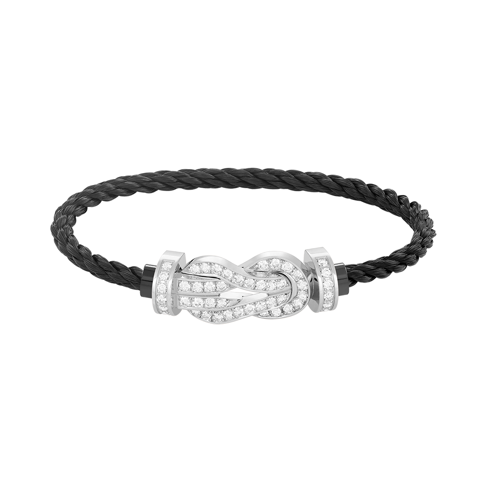 [Solara Jewelry]CHANCE LARGE 8 FIGURE BUCKLE FULL DIAMOND BRACELET SILVER