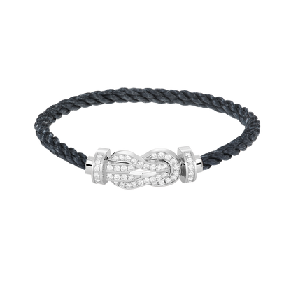 [Solara Jewelry]CHANCE LARGE 8 FIGURE BUCKLE FULL DIAMOND BRACELET SILVER