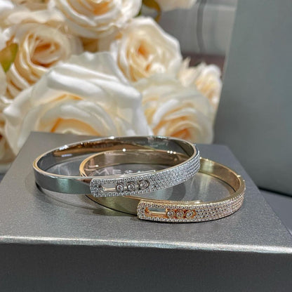 [Solara jewelry]Move Noa Rose Gold Pavé Diamond Bangle Bracelet