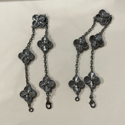 [Solara Jewelry]CLOVER 5 MOTIF BLACK BRACELET