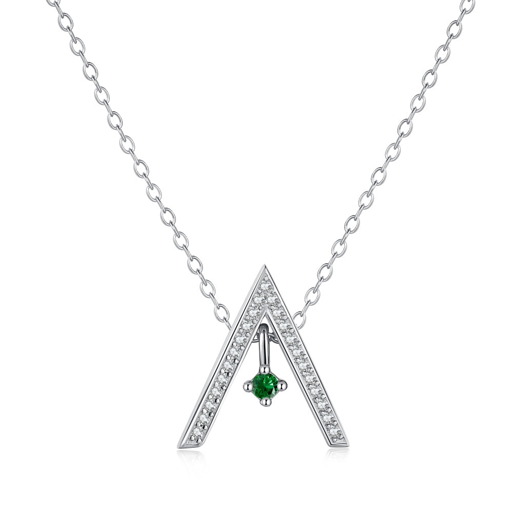 [Solara Jewelry]Sparkling "A" Shape Necklace