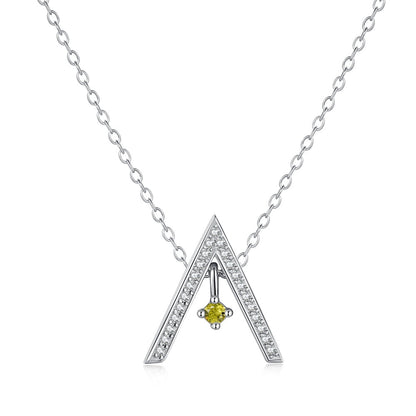 [Solara Jewelry]Sparkling "A" Shape Necklace