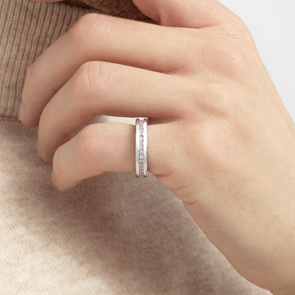 [Solara Jewelry]ZERO 1 ONE-BAND PAVED DIAMONDS ON THE SPIRAL RING