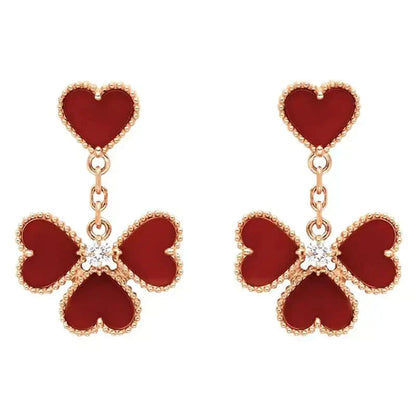 [Solara Jewelry]SWEET CLOVER CARNELIAN EARRINGS