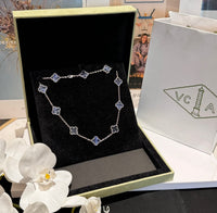 [Solara Jewelry]CLOVER 10 MOTIFS BIDE STONE NECKLACE