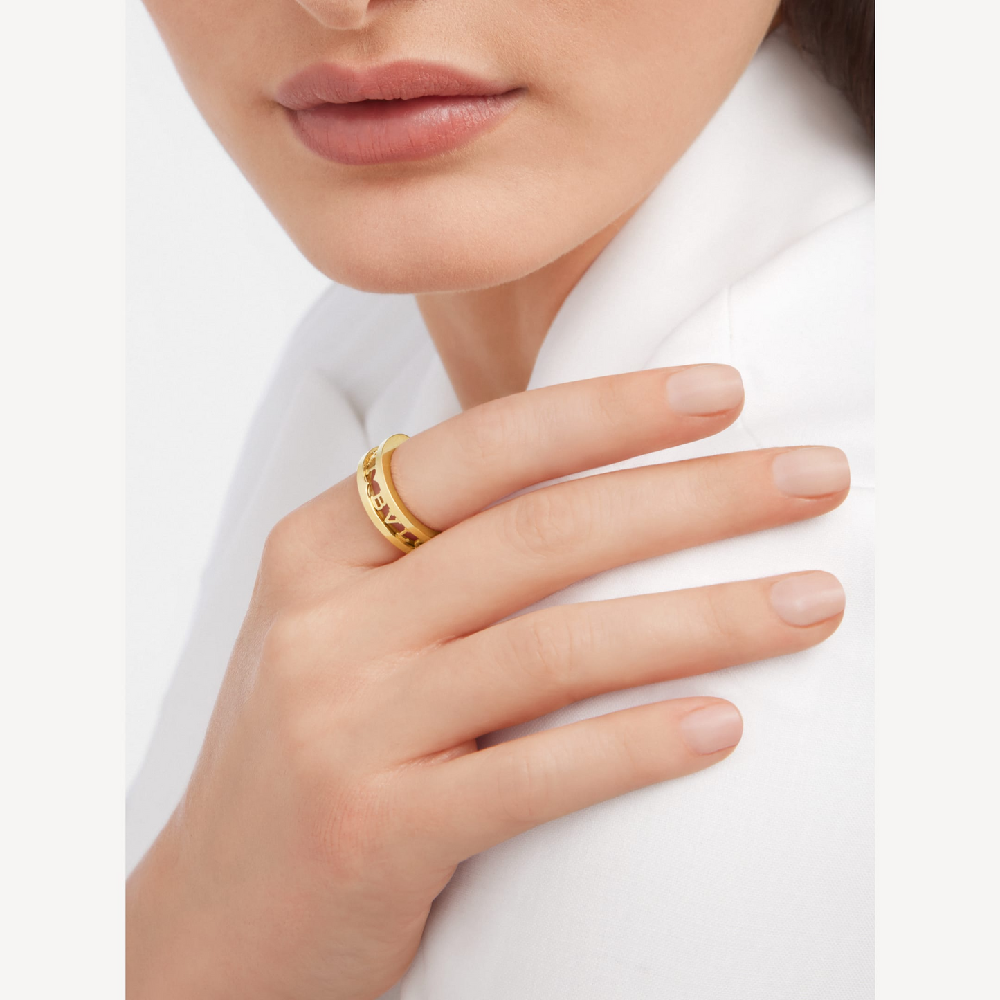 [Solara Jewelry]ZERO 1 ONE-BAND WITH OPENWORK LOGO SPIRAL RING