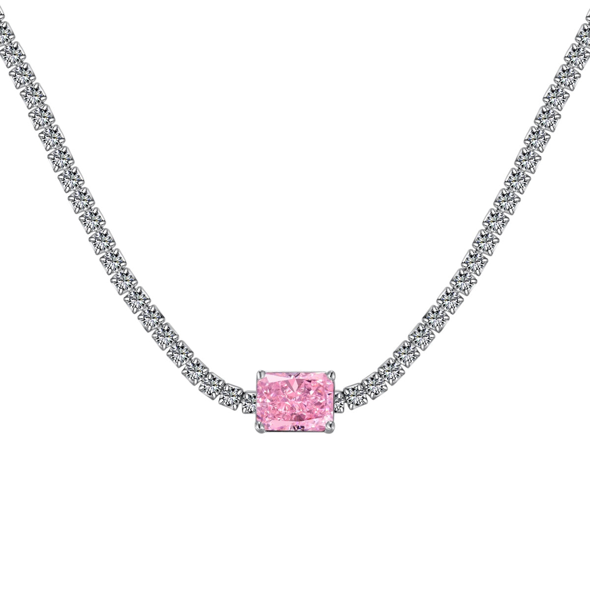 [Solara Jewelry]2.0 carat Ornate Emerald Cut Necklace