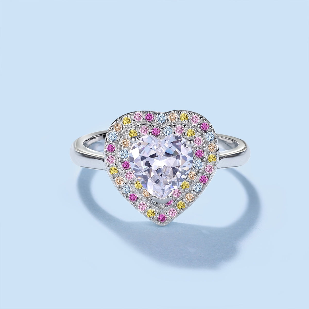 [Solara Jewelry]Delicate Ebullient Heart Shape Wedding Ring