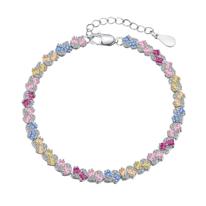 [Solara Jewelry]Ornate Colorful Flower Shape Party Bracelet
