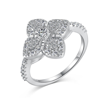 [Solara Jewelry]Luxurious Colorful Flower Shape Banquet Ring
