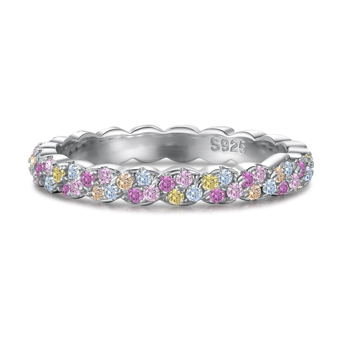 [Solara Jewelry]Dainty Ebullient Round Cut Daily Ring