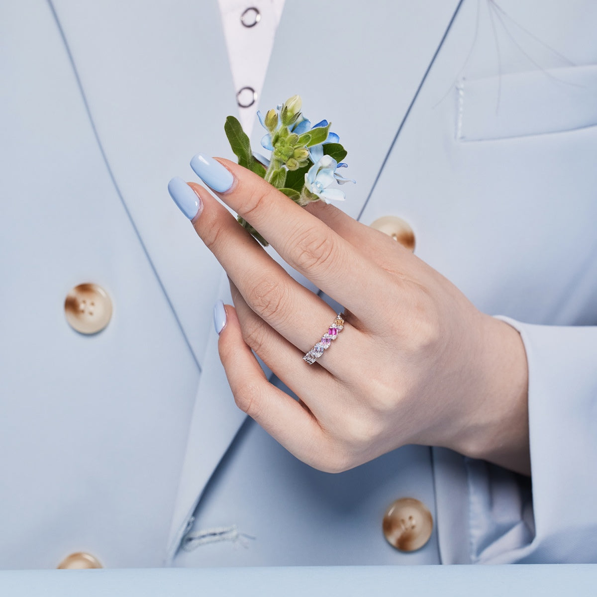 [Solara Jewelry]Delicate Vibrant Emerald Cut Daily Ring