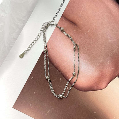 [Solara Jewelry]Delicate Bead Double Layer Bracelet