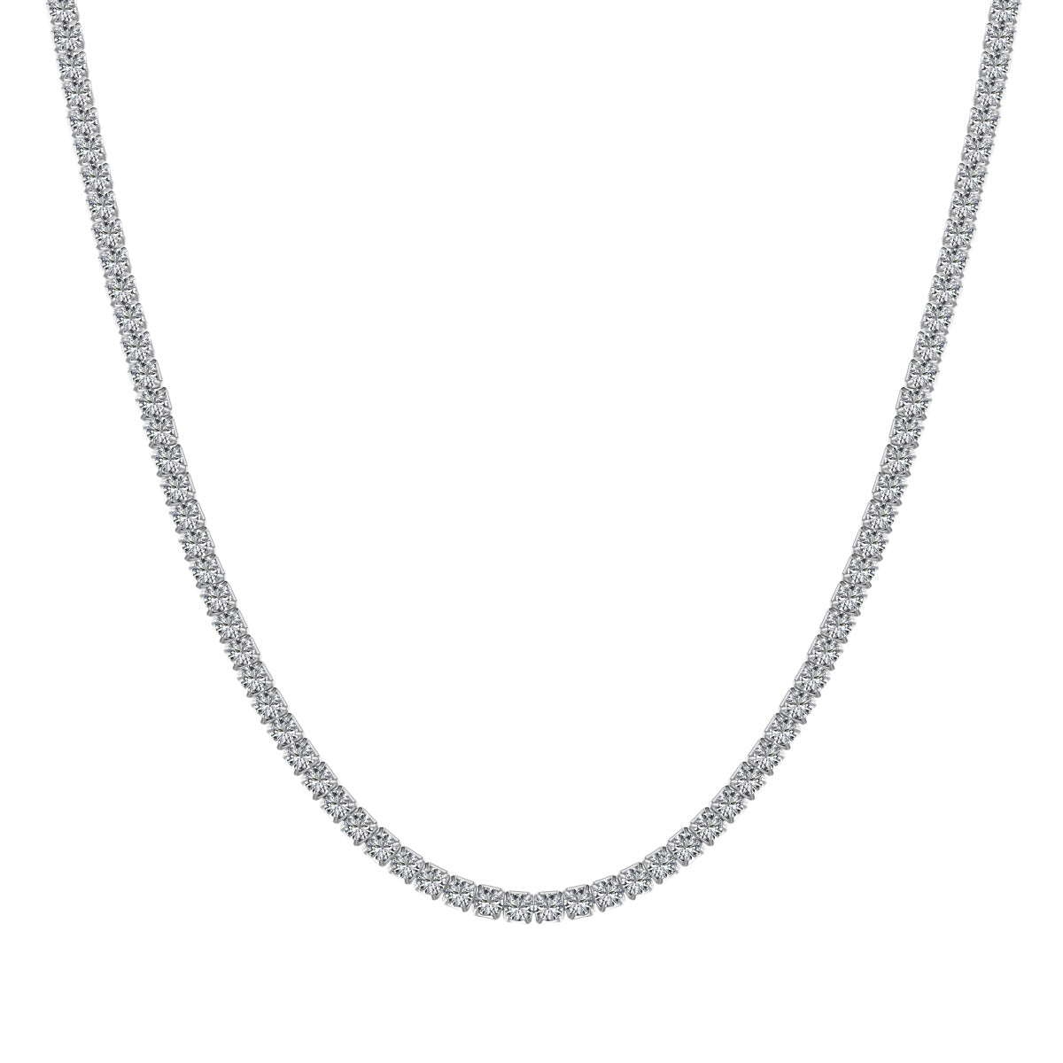 [Solara Jewelry]Delicate Round Shape Tennis Necklace