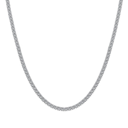 [Solara Jewelry]Delicate Round Shape Tennis Necklace