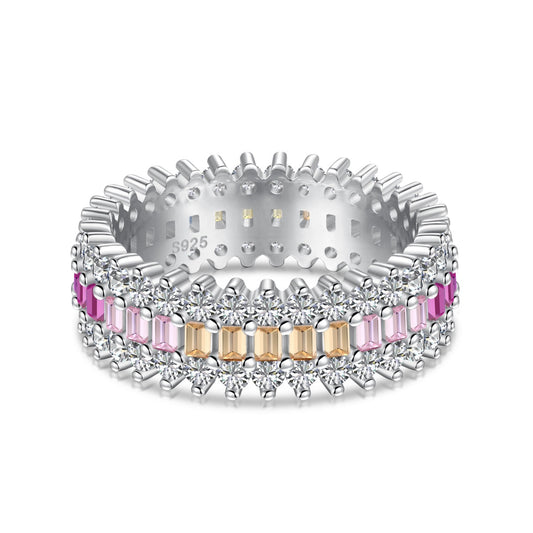 [Solara Jewelry]Ornate Colorful Radiant Cut Daily Ring