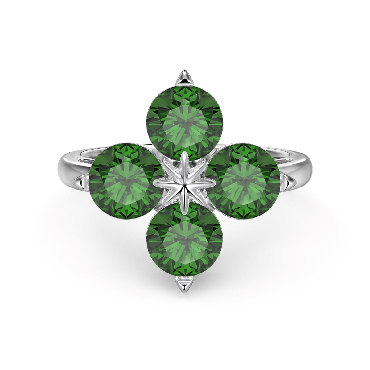 [Solara Jewelry]Four-Leaf Clover Eight-Pointed Star Ring