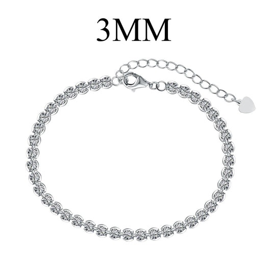 [Solara Jewelry]Ornate  Sparkling Round Cut Daily Bracelet