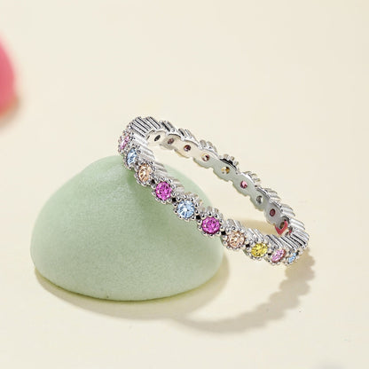 [Solara Jewelry]Unique Scintillating Round Cut Daily Ring