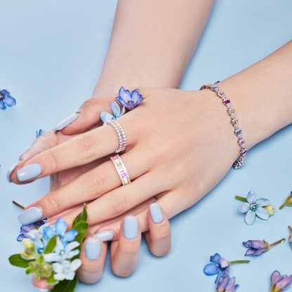 [Solara Jewelry]Dainty Kaleidoscopic Emerald Cut Daily Ring