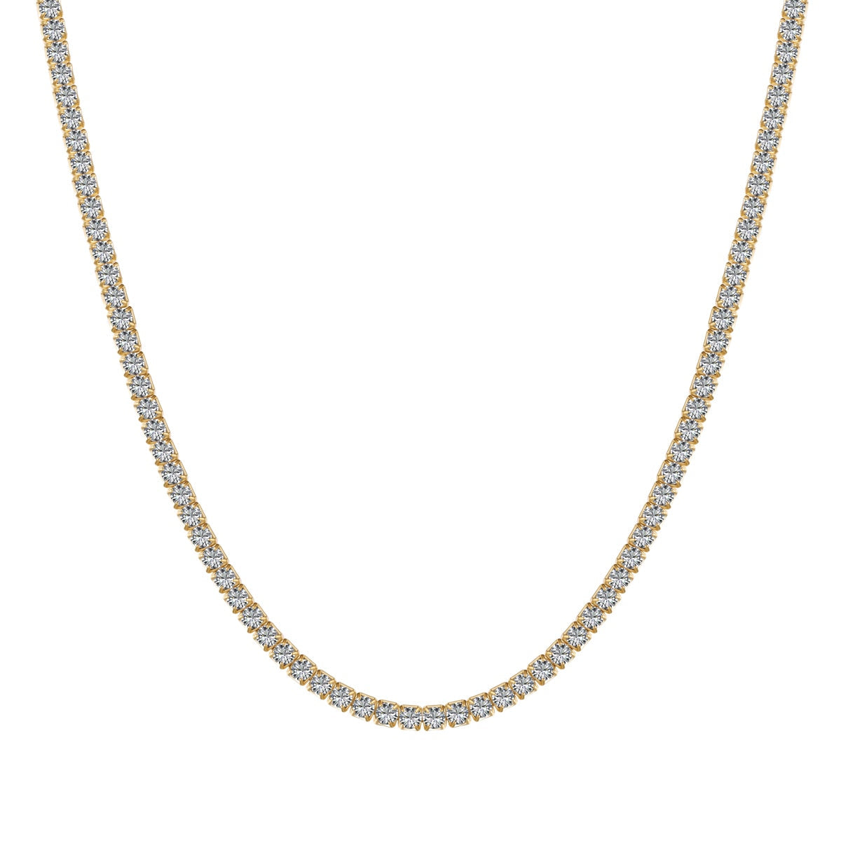 [Solara Jewelry]Delicate Round Shape Tennis Necklace