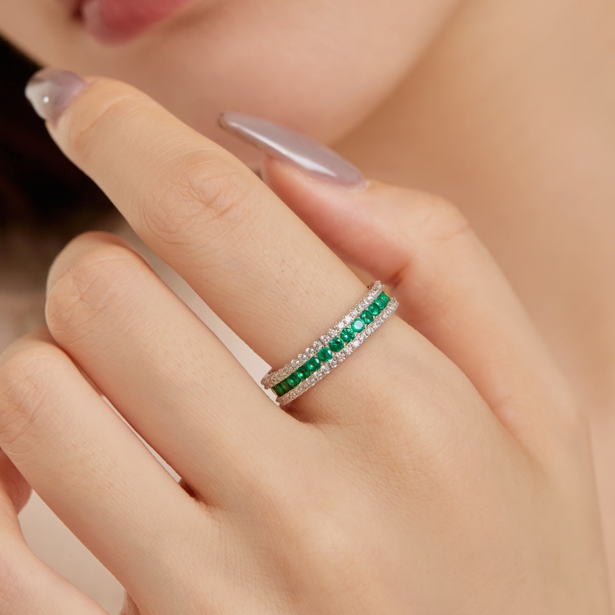 [Solara Jewelry]Delicate Colorful Round Cut Daily Ring