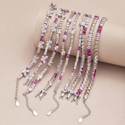 [Solara Jewelry]Ornate Colorful Butterfly Shape Round Cut Daily Bracelet