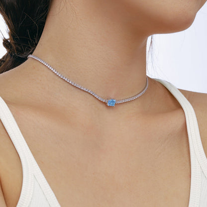 [Solara Jewelry]2.0 carat Ornate Emerald Cut Necklace