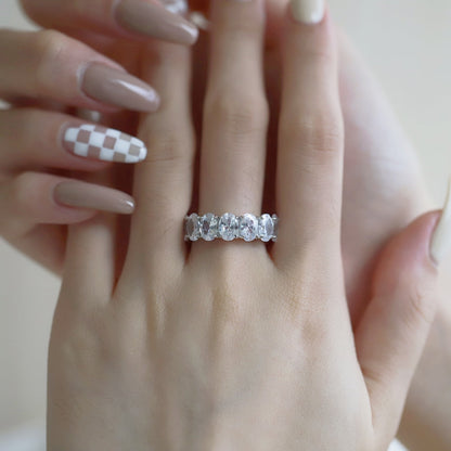 [Solara Jewelry]Dainty Elongated Cushion Cut Tennis Ring