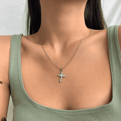 [Solara Jewelry]Delicate Cross Shape Necklace