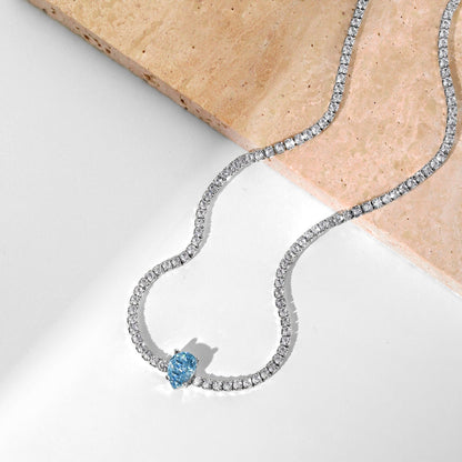 [Solara Jewelry]1.0 carat Unique Pear Cut Tennis Necklace