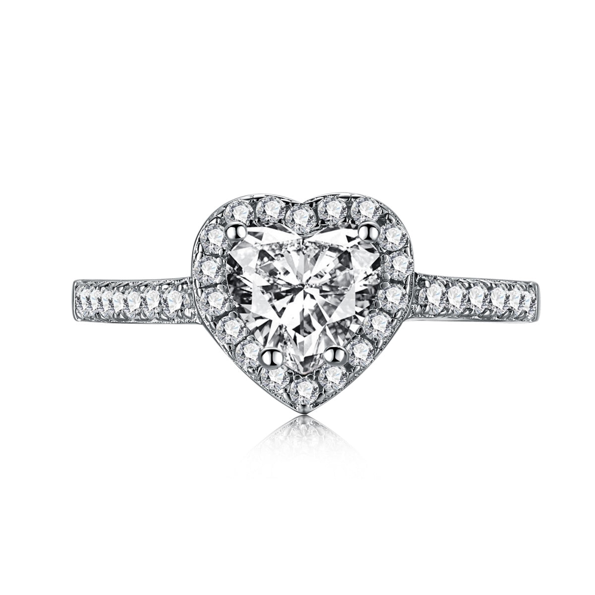 [Solara Jewelry]Eternity Splashy Romantic Heart Shape Lover Ring