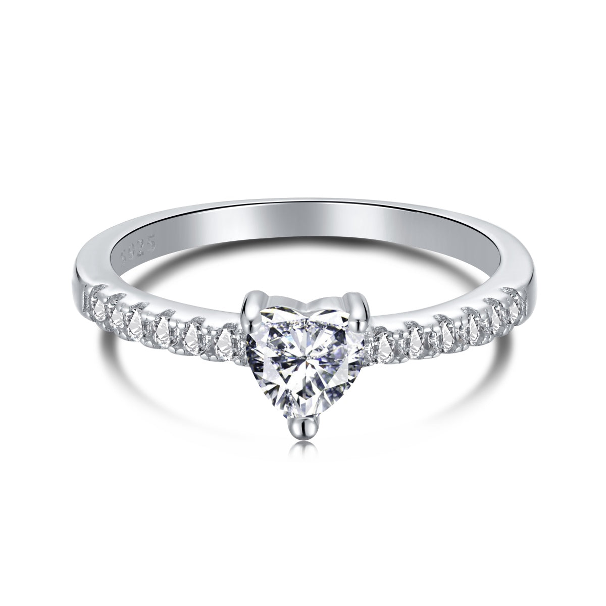 [Solara Jewelry]0.5 Carat CaratEternity Charming Heart Shape Lover Ring
