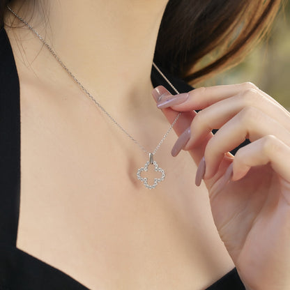 [Solara Jewelry]Four-Leaf Clover Hollow Design Exquisite Necklace
