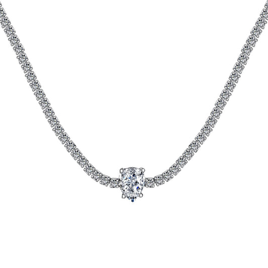 [Solara Jewelry]1.0 carat Unique Pear Cut Tennis Necklace