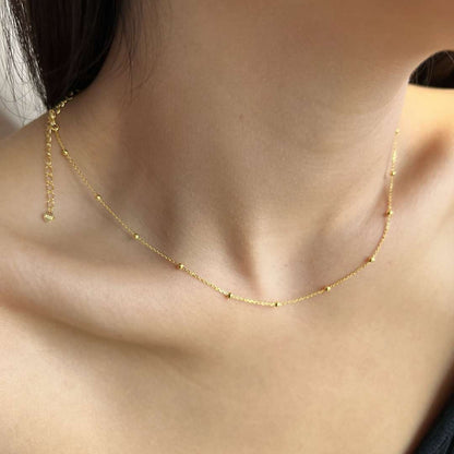 [Solara Jewelry]Small Bead Clavicle Chain Simple Necklace