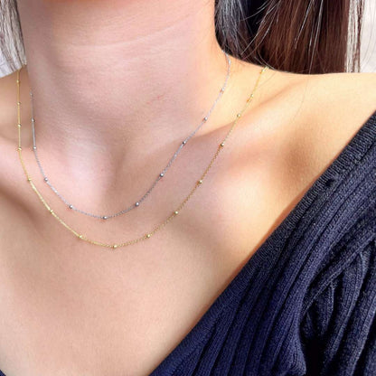 [Solara Jewelry]Small Bead Clavicle Chain Simple Necklace