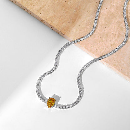 [Solara Jewelry]1.0 carat Unique Pear Cut Tennis Necklace