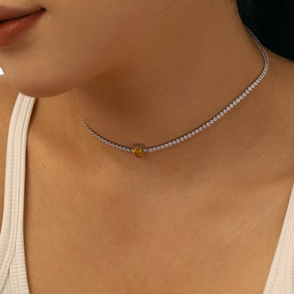 [Solara Jewelry]1.0 carat Unique Pear Cut Tennis Necklace