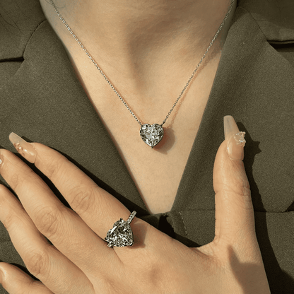 [Solara Jewelry]6.0 carat Radiant Heart Shape Necklace