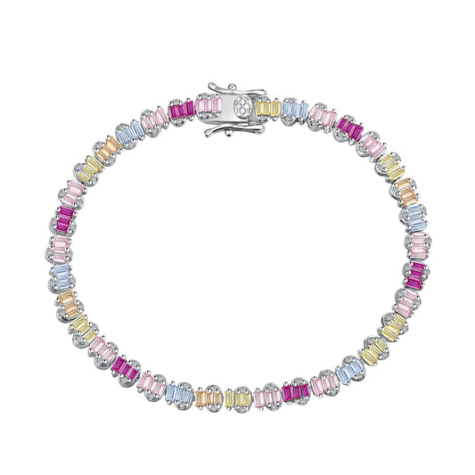 [Solara Jewelry]Delicate Colorful Emerald Cut Party Bracelet
