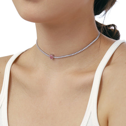 [Solara Jewelry]1.0 carat Unique Pear Cut Tennis Necklace