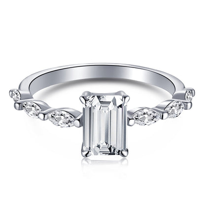 [Solara Jewelry]1.0 Carat Dainty Resplendent Radiant Cut Daily Ring