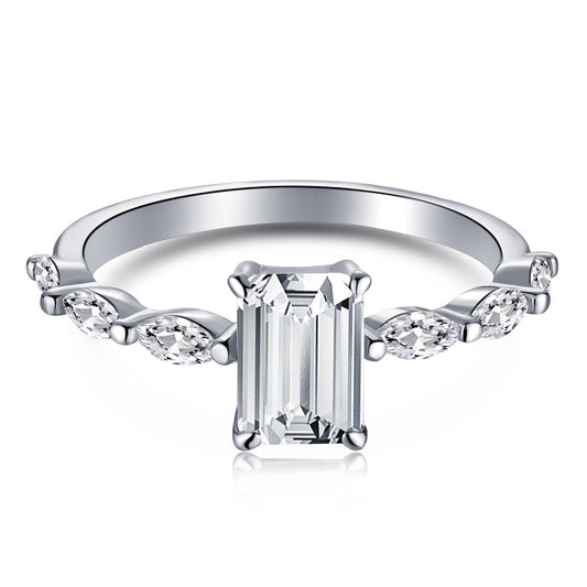 [Solara Jewelry]1.0 Carat Dainty Resplendent Radiant Cut Daily Ring