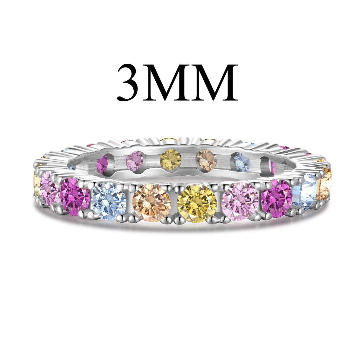[Solara Jewelry]Dazzling Lustrous Round Cut Tennis Ring
